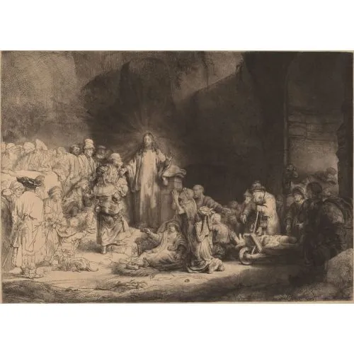 Rembrandt Van Rijn, Mesih Vaaz Etme Barok Rembrandt Van Rijn, Mesih Vaaz Etme Barok Sanat Akımları Kanvas Efektli Tablo, Resim Kağıdı Baskısı, Reprodüksiyon ve