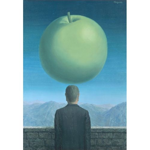 Rene Magritte Apple Surrealism Art Movements Canvas, Drawing Paper Prints, Reproduction Oil Painting and High Resolution Image