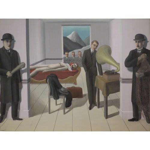 Rene Magritte, The Menaced Assassin Surrealism Rene Magritte The Menaced Assassin Surrealism Art Movements Canvas, Drawing Paper Prints, Reproduction Oil Painting and High