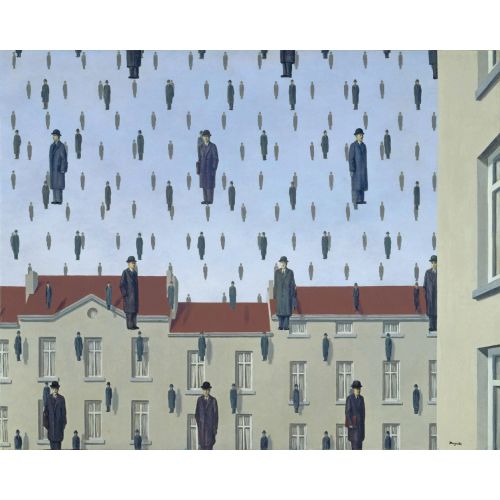 Rene Magritte, Golconda Surrealism Rene Magritte Golconda Surrealism Art Movements Canvas, Drawing Paper Prints, Reproduction Oil Painting and High Resolution Image