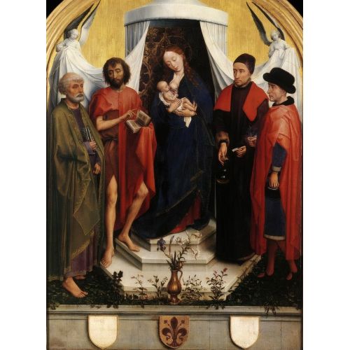 Rogier van der Weyden, Çocuk İsa ve Dört Aziz ile Meryem Rogier van der Weyden, Çocuk İsa ve Dört Aziz ile Meryem Gotik Sanat Akımları