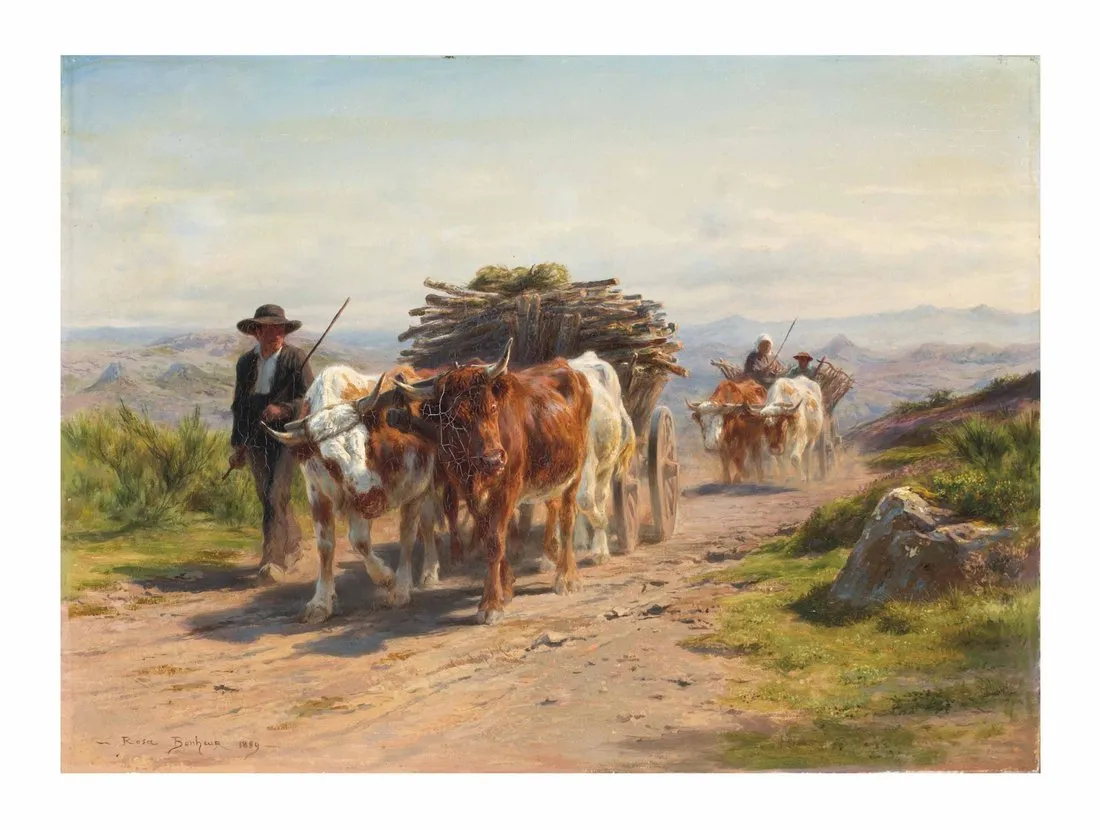 Rosa Bonheur, Cart With Cows And Herdsman In Auvergne | Arthipo