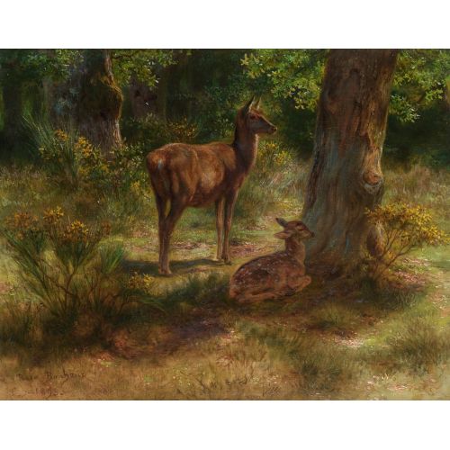 Rosa Bonheur, Deer And Wild Beasts In A Wood