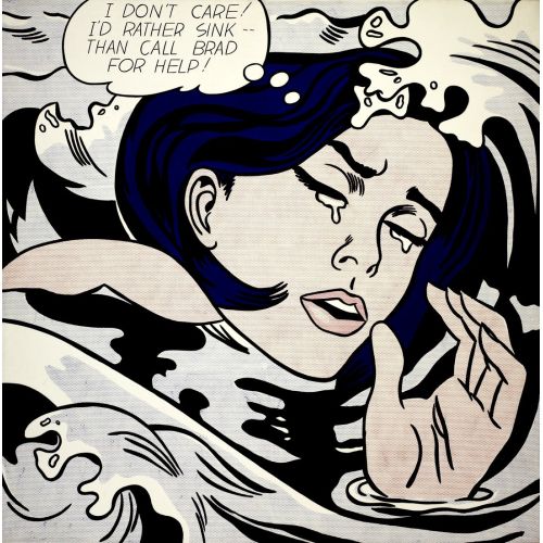 Roy Lichtenstein, Drowning Girl Pop Art Art Movements Roy Lichtenstein, Drowning GirlThe subject of the work is a drowning girl