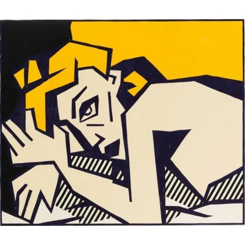 Roy Lichtenstein, Uzanmış Çıplak Baskı Ustası Pop Art Sanat Akımları Roy Lichtenstein, Reclining Nude Baskı UstasıRoy