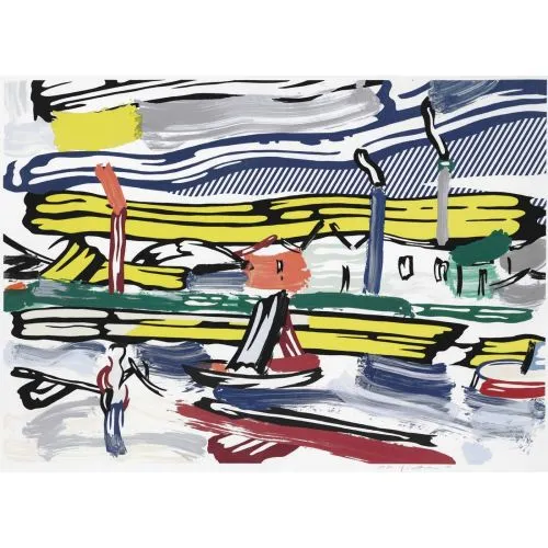 Roy Lichtenstein, Nehir Pop Art Roy Lichtenstein, Nehir Pop Art Sanat Akımları Roy Lichtenstein, The RiverSanat eseri The River (Nehir), Roy Lichtensteinın