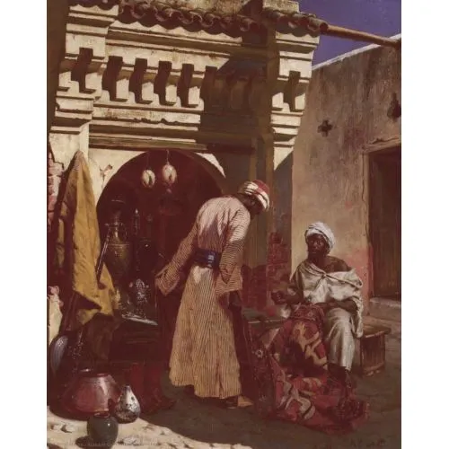 Rudolf Ernst, The Rug Merchant Orientalism Rudolf Ernst The Rug Merchant Orientalism Art Movements Canvas, Drawing Paper Prints, Reproduction Oil Painting and High