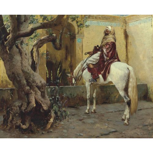 Rudolf Ernst, The Watering Hole Historical Rudolf Ernst The Watering Hole Historical Canvas Prints Canvas, Drawing Paper Prints, Reproduction Oil Painting and High