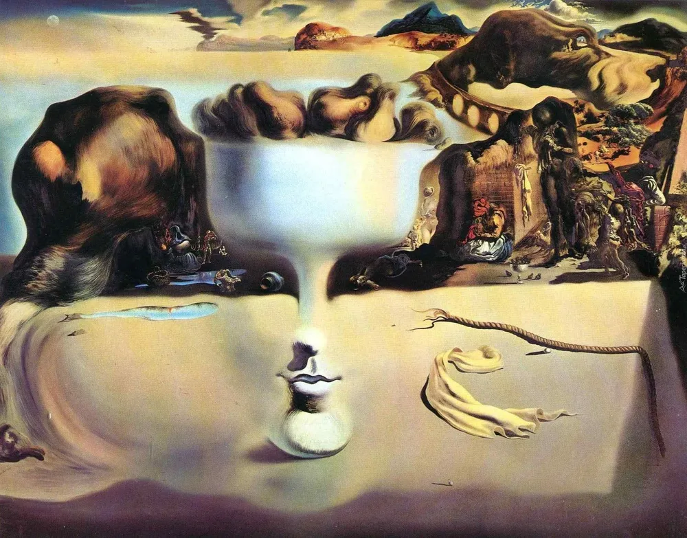 Salvador Dali Sahildeki Yüz Ve Meyve Tabağı | Arthipo