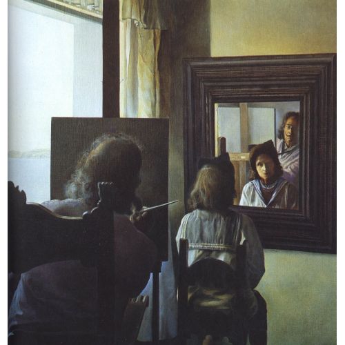 Salvador Dali, Seen From The Back Painting Gala From The Back Eternalized By Six Virtual Corneas Provisionally Reflected By Six Real Mirrors Surrealism Salvador Dali Seen From The Back Painting Gala From The Back Eternalized By Six Virtual Corneas Provisionally Reflected By Six