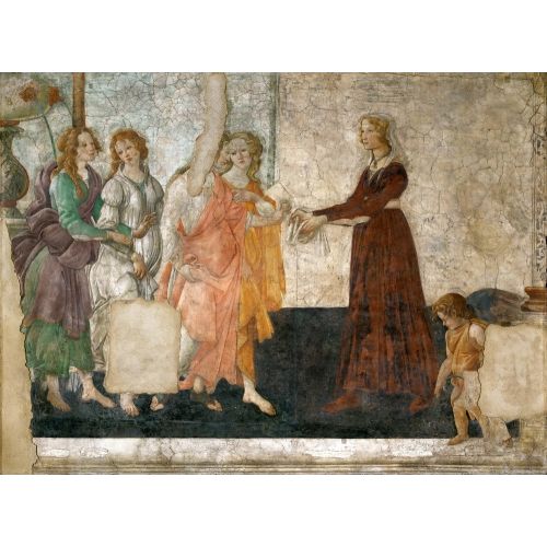 Sandro Botticelli, Venus And The Three Graces Presenting Gifts To A Young Woman Classicism Art Movements  Canvas print, oil