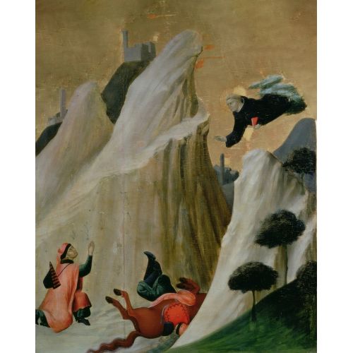 Simone Martini, Agostino Atından Düşen Bir Adamı Kurtarıyor, Kutsal Agostino Novello Altar Panosundan Simone Martini, Agostino Atından Düşen Bir Adamı Kurtarıyor, Kutsal Agostino Novello Altar Panosundan Gotik Sanat