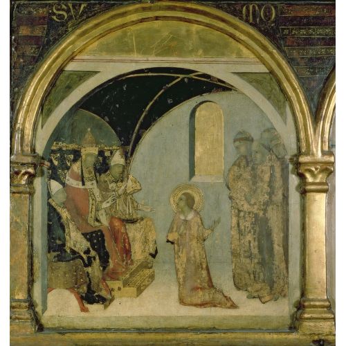 Simone Martini, Aziz Ludovico Predellasından Papa VIII. Bonifacius Önünde Aziz Ludovico'yu Gösteren Detay Simone Martini, Aziz Ludovico Predellasından Papa VIII. Bonifacius Önünde Aziz Ludovico'yu Gösteren Detay Gotik Sanat