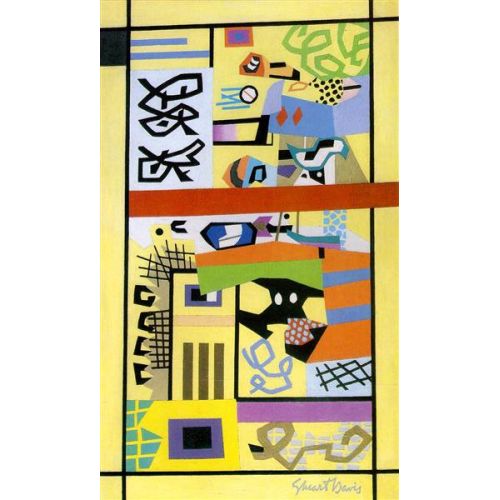 Stuart Davis G&W Cubist Painting