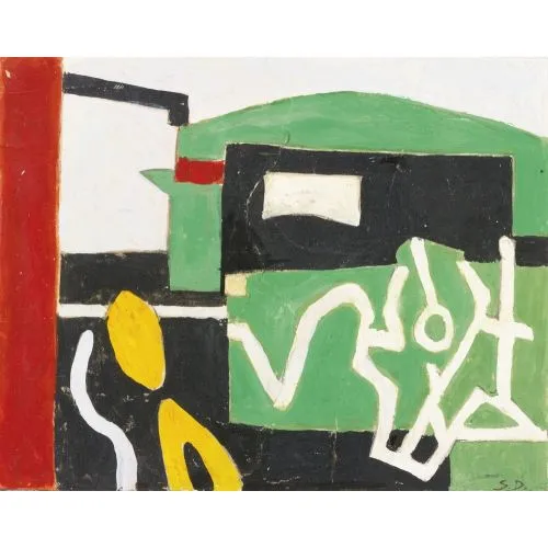 Stuart Davis, Gravesend İçin Çalışma Kübizm Stuart Davis, Gravesend İçin Çalışma Kübizm Sanat Akımları Kanvas Efektli Tablo, Resim Kağıdı Baskısı