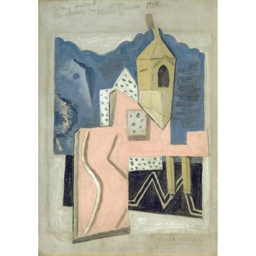 Stuart Davis Steeple And Street Cubist Artwork