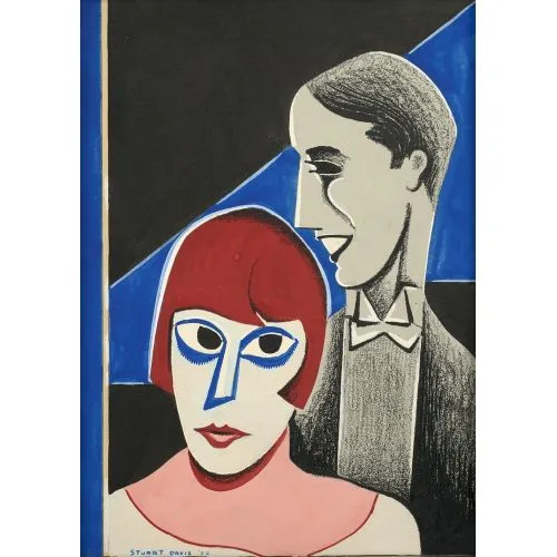 Stuart Davis, Erkek Ve Kadın Modernizm Sanat Akımları Kanvas Efektli Tablo, Resim Kağıdı Baskısı, Reprodüksiyon ve