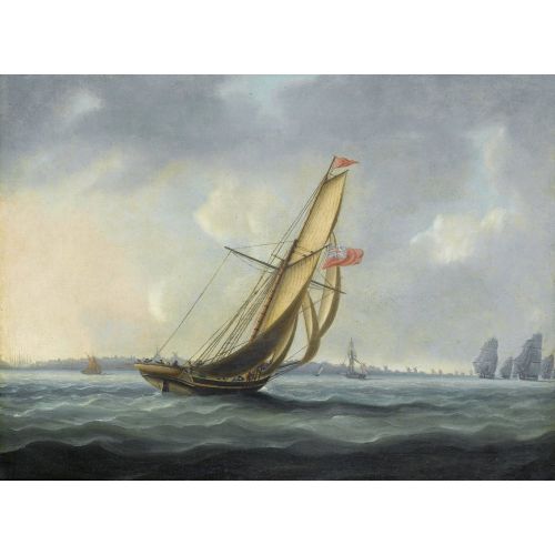 A Squadron Of The Fleet Bearing Down The Channel Off The South Coast Of England Towards An Oncoming Despatch Cutter A Squadron Of The Fleet Bearing Down The Channel Off The South Coast Of England Towards An Oncoming Despatch Cutter