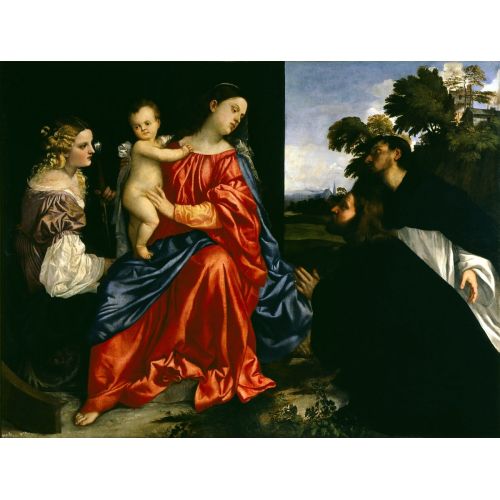 Titian, Madonna And Child With Sts Catherine And Dominic And A Donor Renaissance Paintings Titian, Madonna And Child With Sts Catherine And Dominic And A Donor Renaissance Paintings Art Movements Titian, Madonna And