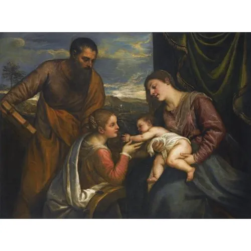 Titian, The Madonna And Child With Saints Luke And Catherine Of Alexandria Renaissance Paintings Art Movements Titian, The