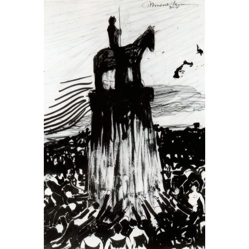Umberto Boccioni, Yüksek Bir Atlı Anıtın Etrafındaki Heyecanlı Kalabalık Fütürizm Umberto Boccioni, Yüksek Bir Atlı Anıtın Etrafındaki Heyecanlı Kalabalık Fütürizm Sanat Akımları