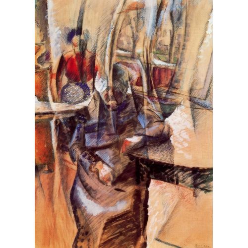 Umberto Boccioni, Interior with Two Female Figures Futurism Umberto Boccioni, Interior with Two Female Figures Futurism Art Movements