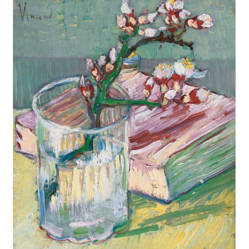 Vincent Van Gogh, Blossoming Almond Branch In A Glass With A Book Vincent Van Gogh, Blossoming Almond Branch In A Glass With A Book