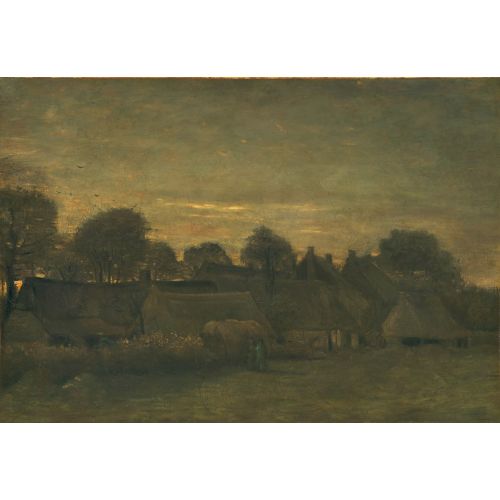 Vincent Van Gogh, Farming Village At Twilight