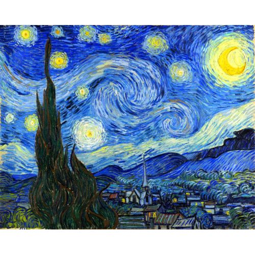Vincent Van Gogh, Starry Night Post Impressionism Art Movements Vincent van Gogh, The Starry Night, Canvas Print, Oil Painting