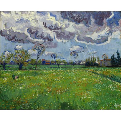Vincent Van Gogh, Meadow With Flowers Under Stormy Sky Vincent Van Gogh, Meadow With Flowers Under Stormy Sky