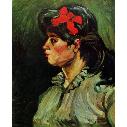 Vincent Van Gogh, Portrait Of A Woman With Red Ribbon Vincent Van Gogh, Portrait Of A Woman With Red Ribbon