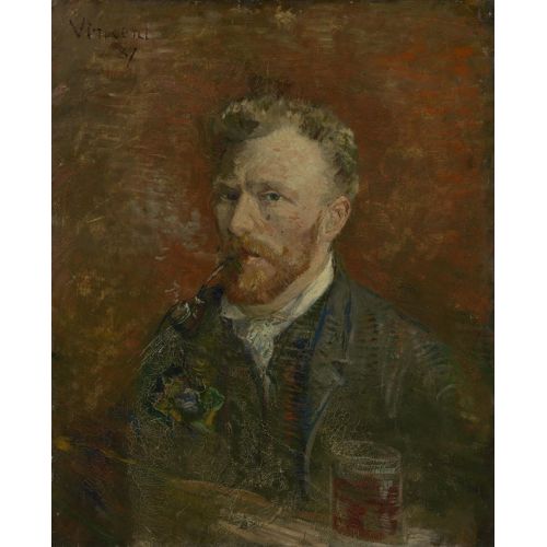 Vincent Van Gogh, Self Portrait With Pipe And Glass Vincent Van Gogh, Self Portrait With Pipe And Glass