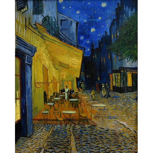Vincent Van Gogh, Teras Kafede Gece Post Empresyonizm Sanat Akımları Vincent van Gogh, Cafe Terrace At Night, Kanvas Efektli
