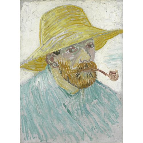Vincent Van Gogh, Self Portrait With Pipe And Straw Hat Vincent Van Gogh, Self Portrait With Pipe And Straw Hat
