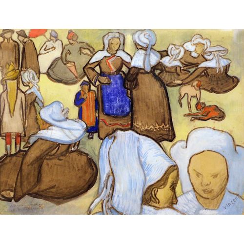 Vincent Van Gogh, The Bretons And The Forgiveness Of Pont Aven Vincent Van Gogh, The Bretons And The Forgiveness Of Pont Aven