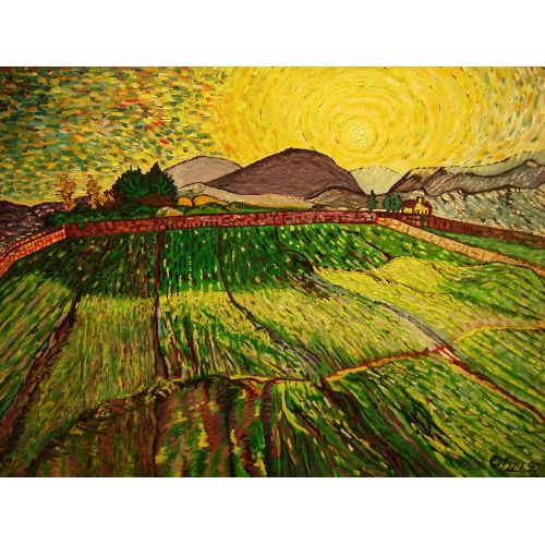 Vincent Van Gogh, Wheat Field Fenced At Sunrise