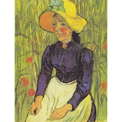 Vincent Van Gogh, Hasır Şapka İle Buğday Da Oturan Genç Köylü Kadın Vincent Van Gogh, Hasır Şapka İle Buğday Da Oturan Genç Köylü Kadın