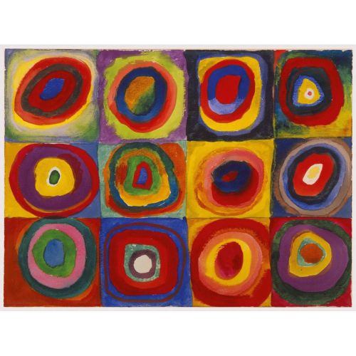 Wassily Kandinsky, Renkli Çalışma, Konsantrik Çemberli Kareler