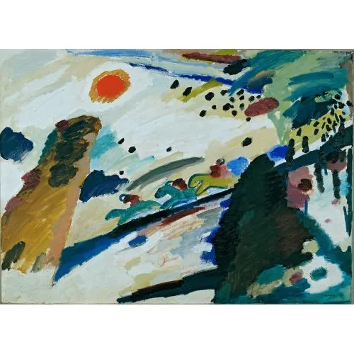Wassily Kandinsky, Romantic Landscape Abstract Wassily Kandinsky, Romantic Landscape Abstract Art Movements Wassily Kandinsky: Romantic LandscapeRomantic Landscape is a