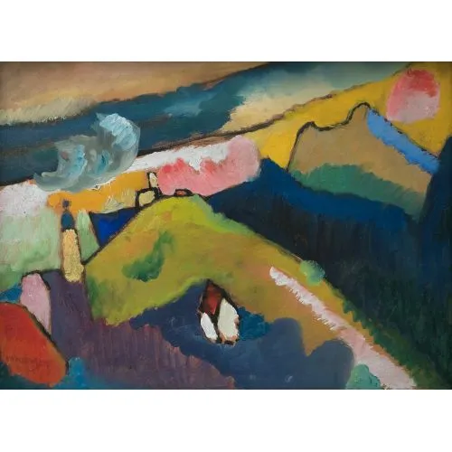 Wassily Kandinsky, Kilise İle Dağ Manzarası Soyut Wassily Kandinsky, Kilise İle Dağ Manzarası Soyut Sanat Akımları Wassily Kandinsky: Kilise ile Dağ ManzarasıRus sanatçı