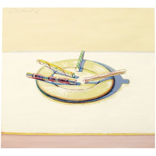 Wayne Thiebaud, Four Candy Sticks Wayne Thiebaud, Four Candy Sticks