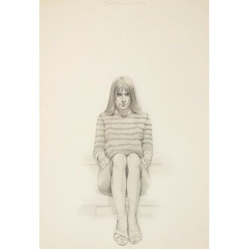Wayne Thiebaud, Girl In Striped Sweater Wayne Thiebaud, Girl In Striped Sweater