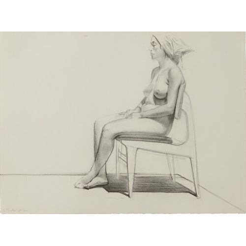 Wayne Thiebaud, Nude Seated, Closed Eyes