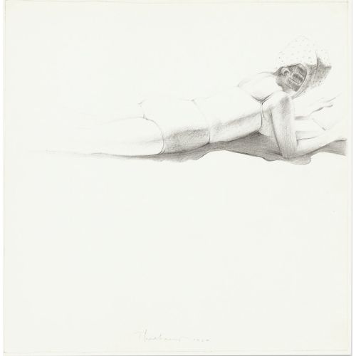 Wayne Thiebaud, Reclining Woman With Hair Rollers Wayne Thiebaud, Reclining Woman With Hair Rollers