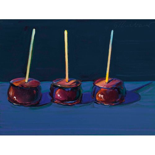 Wayne Thiebaud, Three Candied Apples Wayne Thiebaud, Three Candied Apples