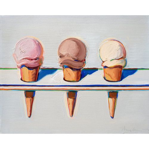 Wayne Thiebaud, Three Ice Cream Cones Wayne Thiebaud, Three Ice Cream Cones
