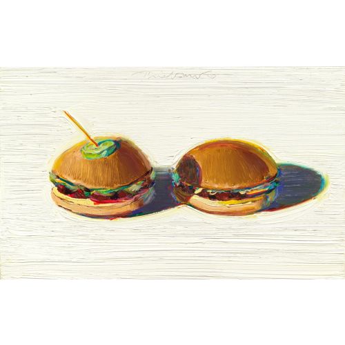 Wayne Thiebaud, Two Hamburgers Wayne Thiebaud, Two Hamburgers
