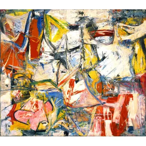 Willem De Kooning, Gotham Haberleri Soyut Dışavurumculuk Willem De Kooning, Gotham Haberleri Soyut Dışavurumculuk Sanat Akımları Kanvas Efektli Tablo, Resim Kağıdı Baskısı