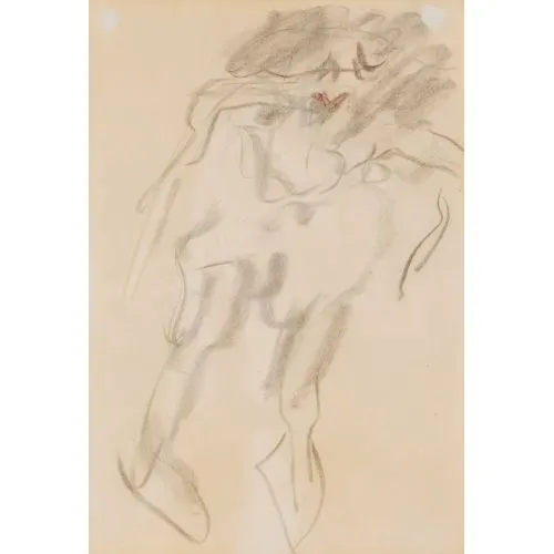 Willem De Kooning, Kırmızı Dudaklı Kadın Soyut Sanat Akımları Kanvas Efektli Tablo, Resim Kağıdı Baskısı