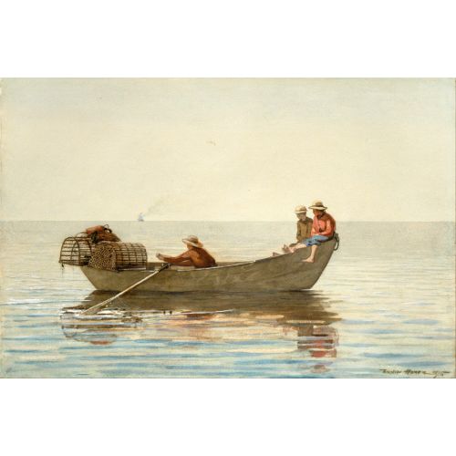 Three Boys In A Dory With Lobster Pots, Winslow Homer